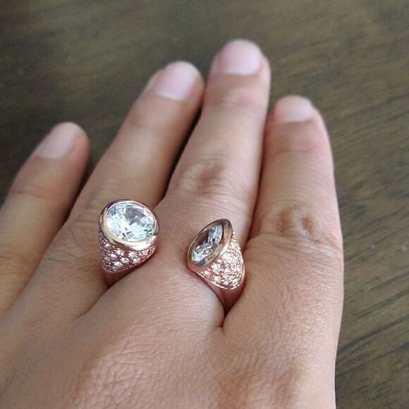 CZ Wrap Ring Rose Gold size 8 - Picture 2 of 5